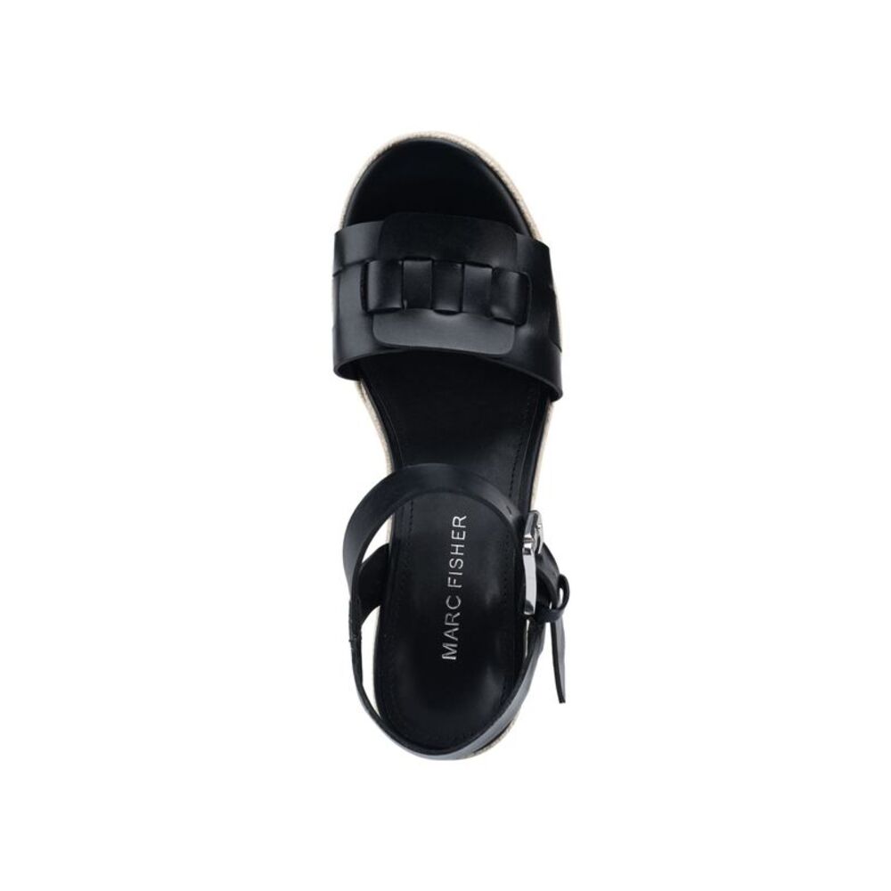 MARC FISHER Womens Black 2" Platform Viga Toe Block Heel Espadrille Shoes 11 M - Picture 3 of 4